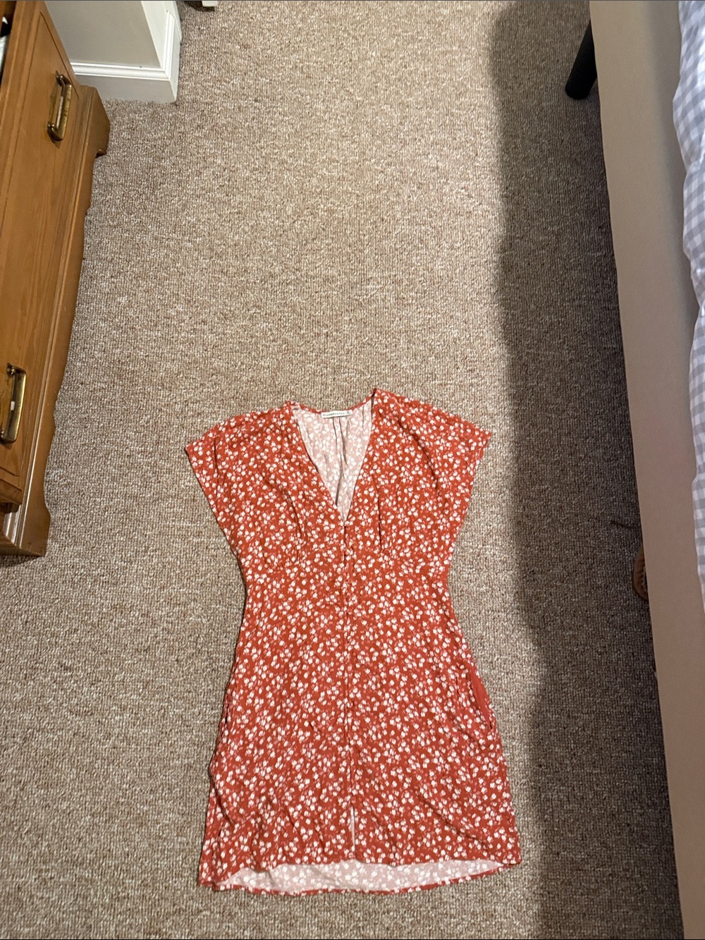 Abercrombie & Fitch Rust-Red Floral Mini Dress